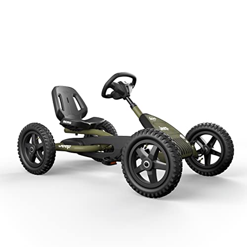 Ultimative Fahrspaß für kleine Abenteurer – Bergtoys Jeep Junior Buddy Pedal-Gokart | Robustes Kinderspielzeug für 3-8-jährige Outdoor-Fans, perfekt für wilde Abenteuer im Garten oder auf dem Spielplatz.