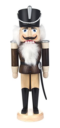 Authentische Erzgebirgische Volkskunst – Handgearbeiteter Nussknacker Husar – Perfekte Deko für Weihnachten – Sammlerstück für Liebhaber traditioneller Handwerkskunst – Hochwertige braune Lasur – 37 cm