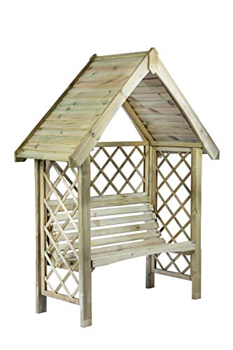 Gemütliche Gartenpergola für entspannte Stunden im Freien – Stilvolle Holzbank für 2 Personen – Ideales Rückzugsort für Paare – Perfekte Ergänzung für Ihren Garten – Entspannung pur!