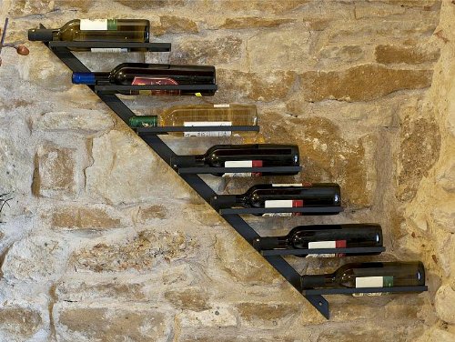 Elegantes Wandregal für Weinliebhaber – Platzsparendes Design – Perfekt für die Bar zuhause – Hochwertiges Metall – Stilvoller Flaschenhalter – Diagon 100cm – Rechts – Für anspruchsvolle Genießer.
