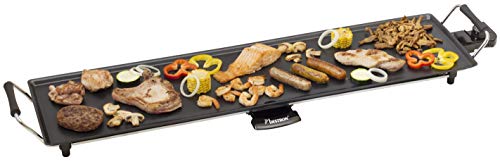 Grillspaß für die ganze Familie – XXL Elektrischer Tischgrill mit Antihaftbeschichtung | Perfekt für bis zu 8 Personen | Extra lange Grillfläche | 1.800 Watt | Schwarz