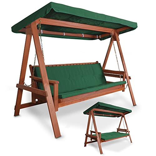 Entspannung pur im Garten – Luxuriöse HECHT Hollywoodschaukel Baharu aus Meranti-Holz für 4 Personen | Robust, komfortabel und stilvoll | Perfekt für Gartenliebhaber und Genießer geeignet.