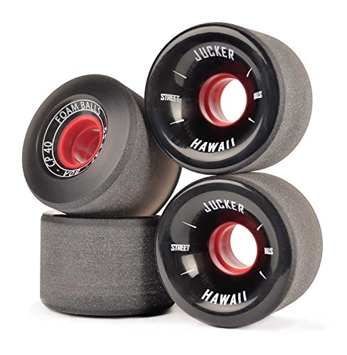 Streetstyle pur: JUCKER HAWAII Longboard Rollen für Longboard, Cruiser & Mini Cruiser – 65 MM 80A Foam Balls in Schwarz für eine smoothere Fahrt – ideal für Skateboard-Enthusiasten.