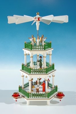 Weihnachtspyramide – Stimmungsvolle Tischdekoration für besinnliche Festtage – Perfekt für die ganze Familie – Handgefertigt aus Holz – Bringt festlichen Glanz in Ihr Zuhause.