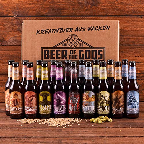 Entdecke die Vielfalt der WACKEN BRAUEREI Craft Beer Box! 20 x 0,33 l verschiedene Sorten für echte Bierliebhaber. Das GÖTTERGABE Viking Craftbeer Set ist das ideale Geschenk für Männer!