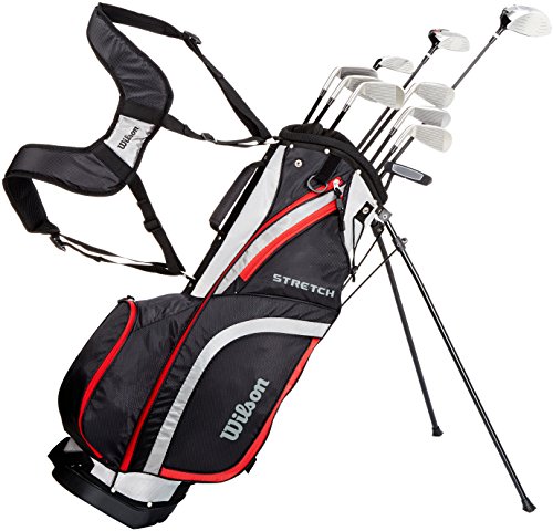 Verbessern Sie Ihr Spiel mit dem Wilson Anfänger-Golfschlägersatz! 10 um 1 Inch verlängerte Schläger für Herren, inklusive Carrybag. Perfekt für Anfänger und Fortgeschrittene, erhältlich in schwarz/grau/rot.
