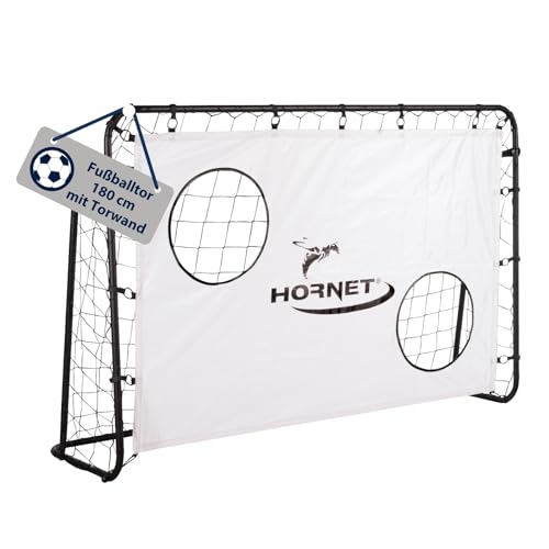 Fußballspaß pur – HUDORA Fußballtor Hornet 180 mit Torwand | Perfekt für Kinder & Erwachsene | Abnehmbares Netz & verstärkte Schusslöcher | Wetterfestes Trainingstor für Freizeit & Training.