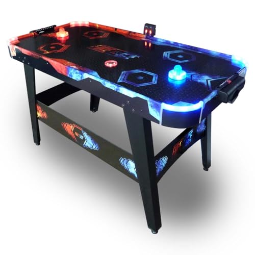 Das ultimative Airhockey-Erlebnis – Großer Carromco Airhockey Spieltisch Fire & Ice mit LED-Beleuchtung für Kinder und Erwachsene. Perfekt für spannende Matches und stundenlangen Spielspaß zu Hause!