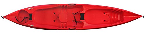 Kajak Tandem für Angler – Kippstabil und langlebig – Ideal für gemeinsame Abenteuer auf dem Wasser – Tahe Marine Sit on Top Kajak in Blau-Weiß-Marmoriert.