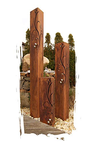 Gartendeko – Romantische Akzente im Garten – für stilbewusste Outdoor-Fans. Entdecke das JH-Metalldesign Säulenset Barocco für eine einzigartige Atmosphäre mit Edelrost und Edelstahl-Kugeln.