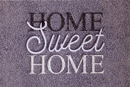 Willkommen zuhause! oKu-Tex Fußmatte – Schmutzfangmatte im Deco-Style – Home Sweet Home Aufdruck – für einen sauberen Eingang – rutschfest – 40x60 cm – ideal für den Eingangsbereich/Haustür/Treppenhaus.