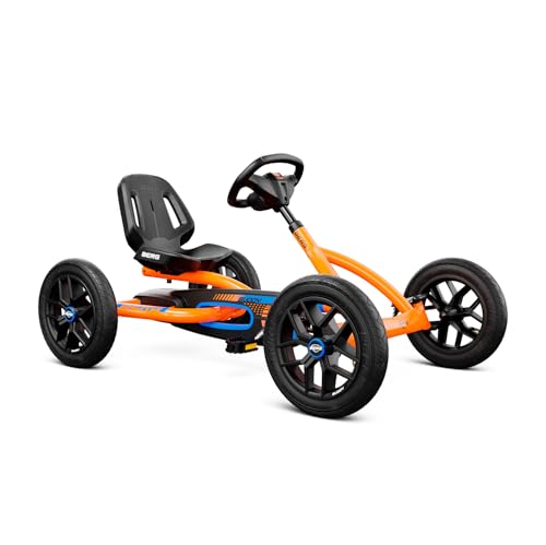Berg Gokart Buddy B-Orange | Tretauto mit optimaler Sicherheit und Freilauf – Kinderspielzeug für Kinder von 3-8 Jahren mit Luftreifen für ein sicheres und spaßiges Fahrerlebnis