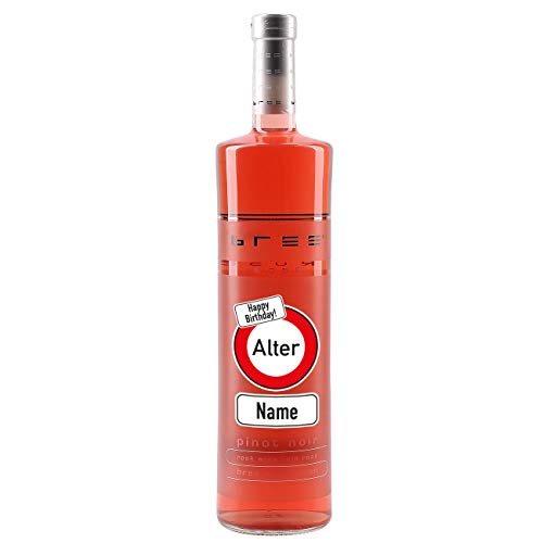 Personalisierter Genuss – Großartiger Rosé – Das perfekte Geburtstagsgeschenk für Weinliebhaber – Herz & Heim® Bree Wein MAGNUMFLASCHE mit individuellem Verkehrszeichen-Aufdruck. Machen Sie jemandem eine Freude!