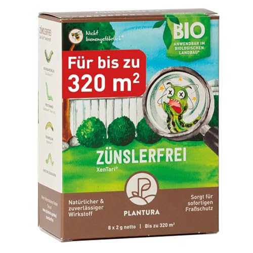 Effektiver Schutz für Ihren Buchsbaum – Biologisches Spritzmittel gegen Zünsler & Raupen – Für umweltbewusste Gärtner – Plantura Xentari Raupenfrei & Zünslerfrei, 8 x 2g Portionsbeutel.