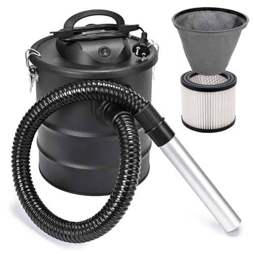 Effizienter Aschesauger – Leistungsstarke 1200W – Ideal für Kaminreinigung und Grillen | DUAL Filter System HEPA – 15L Behälter – Mit Blasfunktion – Perfekt für Heimwerker und Outdoor-Fans.
