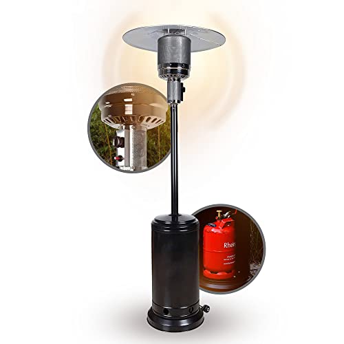 Genießen Sie gemütliche Abende im Freien mit dem APANA Gas Heizpilz 14kW Bellamente ONE! Dieser schwarze Gasheizstrahler bietet Sicherheit und Komfort für Ihren Balkon oder Garten.