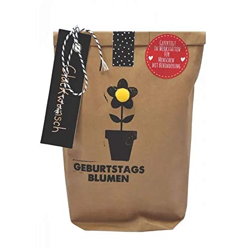 Blühende Überraschung – Fröhliche Geburtstagsblumen in einer Handtasche – Perfekt für Gartenfreunde und Geburtstagskinder – Selbstpflanzende Blumensaat für ein einzigartiges Geschenk!
