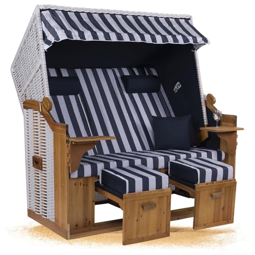 XXL Volllieger Strandkorb Hanse – Entspannung pur für Ihren Garten! Genießen Sie den Komfort eines 2,5 Sitzer mit extra breiter Sitzfläche von 150cm – Perfekt für Garten, Terrasse oder Balkon.