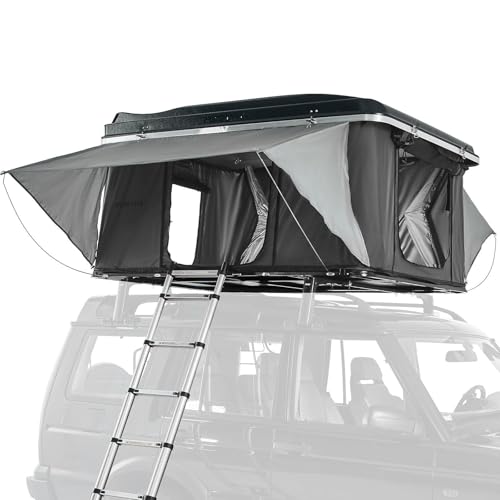 Erleben Sie Komfort und Abenteuer pur mit dem Prime Tech Hartschalen-Autodachzelt Nevada in schwarz/grau – Leichtbau, nur 47 kg. Perfekt für Outdoor-Fans und Camping-Enthusiasten!
