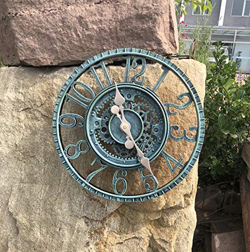 Gartenuhr – Retro Chic für draußen – Perfekt für Vintage-Liebhaber | Robuste Outdoor-Uhr für den Garten | Wetterfest, groß und dekorativ – Ideal für Garten, Terrasse und Balkon