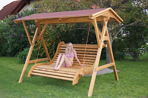 Entspannen Sie stilvoll im Garten – Luxuriöse Hollywoodschaukel aus Massivholz mit Dach für Gartenliebhaber! Kostenlose Spedition nach Bayern inklusive. Perfekt für gemütliche Stunden im Freien.