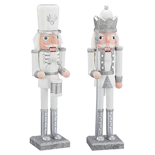 Klassischer Nussknacker – Handgefertigt aus Holz – Perfekte Weihnachtsdekoration – Für Liebhaber traditioneller Erzgebirge Figuren – Nussknacker König + Trommler – 38 cm – Hochwertige Qualität