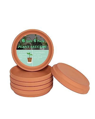 Schützen Sie Ihre Pflanzen mit Leichtigkeit – 6pcs Terrakotta Pflanzentopf Untertassen für 12,7CM-15CM Töpfe mit Drainageloch – Perfekt für Gartenliebhaber und Hobbygärtner