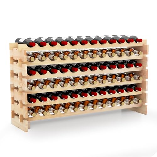 Ordnung und Stil – Platzsparendes Weinregal aus Holz für 72 Flaschen – Perfekt für Weinliebhaber und Genießer – Küche, Bar oder Weinkeller – Hochwertiges Naturholz in edler Optik.
