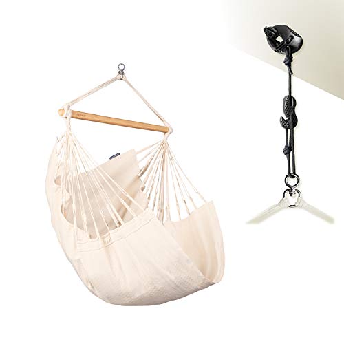 Stilvoll entspannen mit dem LA SIESTA® Hängesessel Habana Basic Size: 360° drehbar, hochwertiger Bambus, GOTS zertifizierte Baumwolle. Das perfekte Set für Entspannung und Stil!