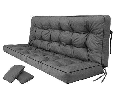 Komfortabler Hollywoodschaukel-Begleiter – Weiche Sitzauflage für ultimative Entspannung – Perfekt für Gartenschaukeln, Wohnwagen und gemütliche Stunden im Freien – Jetzt die PillowPrim Graphit Sitzauflage sichern!
