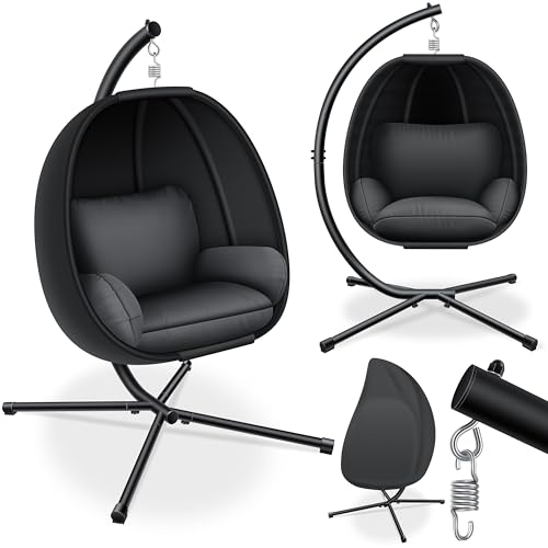 Entspannen Sie stilvoll im KESSER® Luxe Hängesessel – mit stabilem Standfuß und weichem Sitzkissen. Perfekt für Garten und Outdoor! Genießen Sie Komfort und Entspannung bis zu 150 kg.