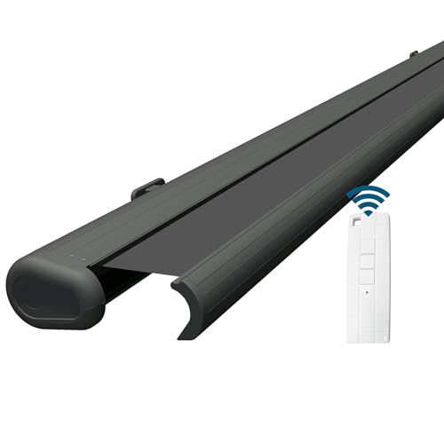 Eclipse Vollkassettenmarkise – Elektrisch, UV-Schutz 50+, Smarthome-fähiger Motor – Für Balkon und Terrassenüberdachung – Basaltgraues Gehäuse, Polyacryltuch in Grau – Idealer Sonnenschutz für Outdoor-Fans!