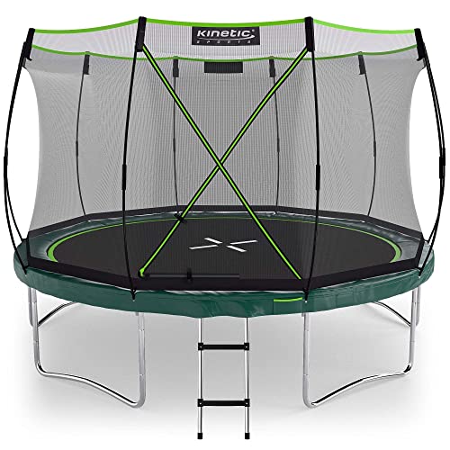 Ultimativer Springspaß – Federloses Trampolin 'Bungee Safety Elite' von KINETIC SPORTS Ø 244/305/366 cm mit AirMAXX Sprungtuch-Technologie. Perfekt für Kinder & Erwachsene, ultraleise und sicher für den Outdoor-Gebrauch.