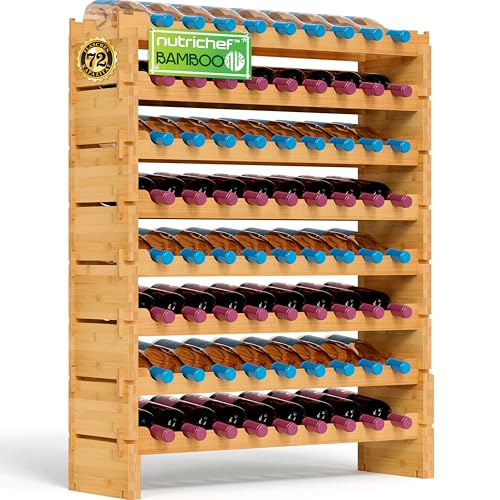 Weinregal Holz – Ordnung & Stil für Ihre Weinsammlung – Stapelbarer Weinhalter für 72 Flaschen – Perfekt für Weinkeller, Küche und Weinliebhaber – Hochwertiges Design, Platzsparend und praktisch.