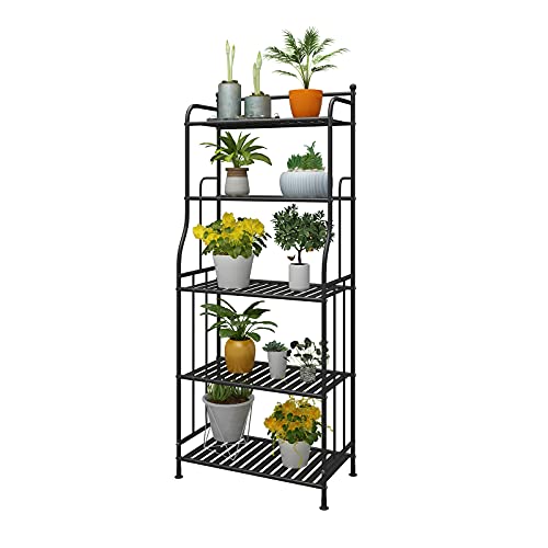 Stilvoller Pflanzenständer aus Metall - Perfekte Aufbewahrungslösung für Ihre Blumentöpfe! Robustes Stahlrahmen-Design mit 5 Etagen für Innen- und Außennutzung. Ideal für Arbeitszimmer, Bad, Küche und Wohnräume.