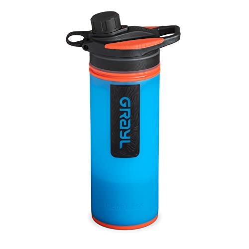 Trink sauber, reise sorgenfrei – GRAYL GeoPress 710ml Outdoor Wasserfilter I Eliminiert 99,99% aller Bakterien und Viren I Perfekt für Camping, Survival und Reisen (Bali Blue)