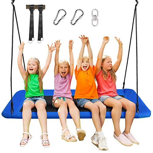 Outdoor Nestschaukel – Robust und sicher – Für Kinder & Erwachsene – Belastbar bis 150kg – Verstellbare Seillänge – Spaß und Entspannung im Garten – Blau