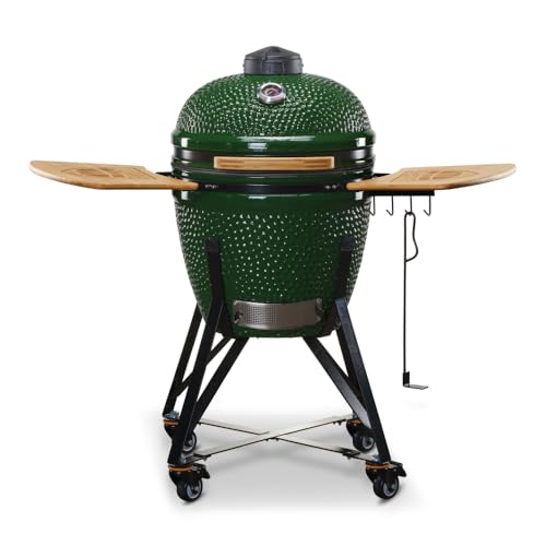 Perfektionieren Sie Ihre Grillkünste – Kamado BONO Green Egg BBQ-Grill. Ø 55cm Keramik-BBQ-Smoker mit Dual-Zone-Grillsystem für Kochen, Räuchern und Backen. Ideal für Grillfans und BBQ-Enthusiasten.