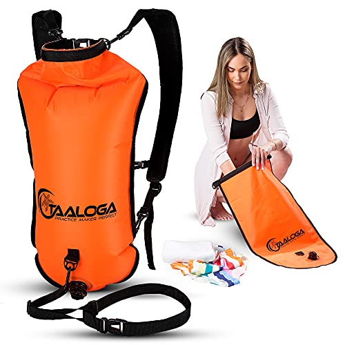 Ultimativer Begleiter für Abenteurer – TAALOGA® 2in1 Schwimmboje und wasserdichter Rucksack | Trockensack | Ideal für Freiwasserschwimmen, SUP, Segeln, Kanu und Triathlontraining