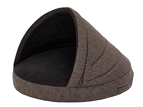 Gemütliche Hundehöhle – Perfekter Ruheplatz für Ihren Vierbeiner – Für entspannte Stunden – Braun – Ideal für kleine bis mittelgroße Hunde – 90 x 60 cm.