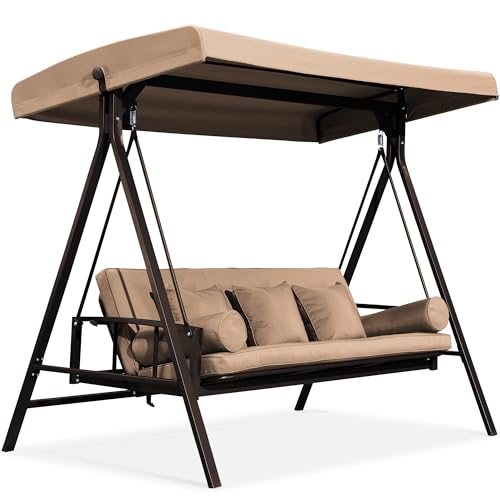 Entspannen im Freien – Luxuriöse Hollywoodschaukel mit Liegefunktion – Perfekt für Garten und Terrasse – Wasserdicht und Sonnenbeständig – Für stilbewusste Outdoor-Genießer.
