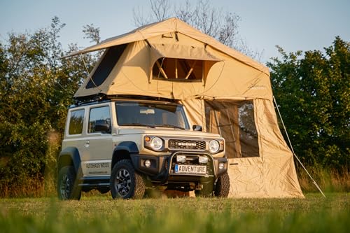 Abenteuerlustige Eltern aufgepasst: Das AdventureMate140 Dachzelt Auto 140 x 240 bietet Ihnen und Ihren Kindern die perfekte Übernachtungsmöglichkeit auf Reisen - bequem, sicher und komfortabel.