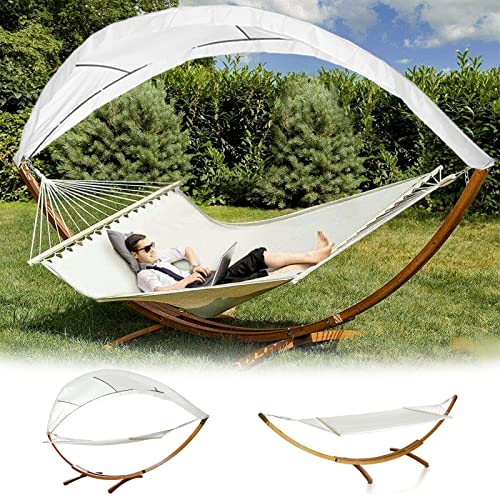 Entspannung pur im Freien – Hängematte mit Holzgestell und Dach für 2 Personen | Ideal für Garten, Camping, Strand und Balkon | Maximale Belastbarkeit 200kg, Maße 200×150cm