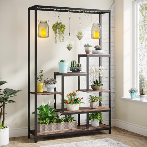 Blumenpracht auf 5 Etagen – Organisiert und dekorativ: Tribesigns Pflanzenständer mit 10 S-Haken für Balkon, Garten und Wohnzimmer. Perfekt für alle Pflanzenliebhaber und Deko-Fans!