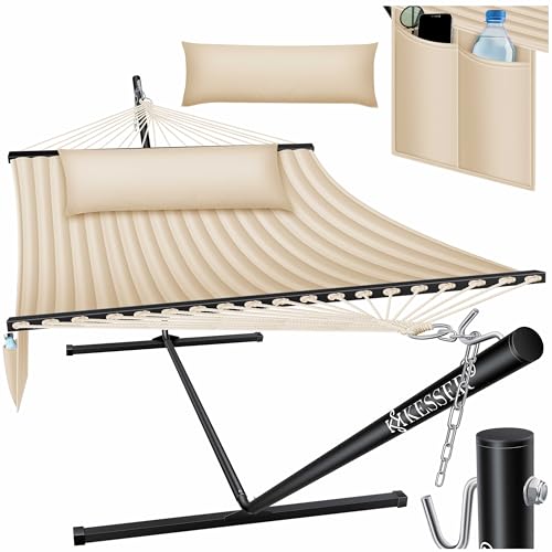Entspannung pur – Doppelhängematte für 2 Personen mit stabilem Rahmen bis 200kg – Perfekt für Indoor & Outdoor – XXL Hängesessel für Garten, Pool, Balkon & Terrasse – Inklusive Tasche & Kissen