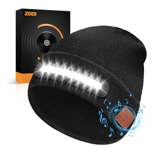 Gadgets für Männer – Bluetooth Beanie mit LED Licht – Perfektes Weihnachtsgeschenk für Papa | ZOOI Geschenke für Männer – Adventskalender Füllung – Männer Geschenke Weihnachten – Männergeschenk