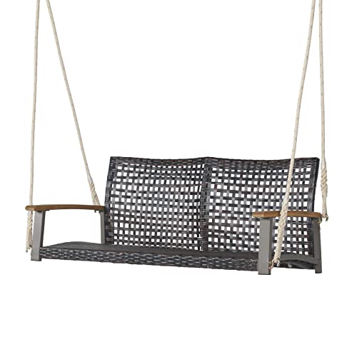 Gartenschaukel – Entspannung pur im Freien – Perfekt für Paare und Familien – Genießen Sie den Sommer mit der GOPLUS Rattan Hängebank 2-Sitzer!