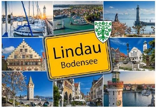 Entdecke die Schönheit des Bodensees – Lindau Ortsschild Magnet: Perfektes Souvenir für Bayern-Liebhaber und Reisende. Hochwertiges Foto, langlebig und ideal zum Verschenken oder Sammeln.