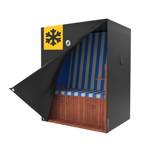 Schütze deinen Strandkorb im Winter mit Verdobas Premium Strandkorb Schutzhülle aus 600D Oxford Material. Wasserdicht, UV-Schutz und YKK Reißverschluss für maximale Langlebigkeit. Perfekt für Strandkorb Liebhaber!