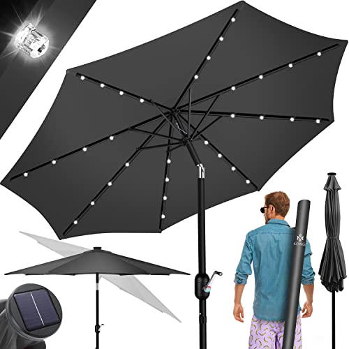 Genießen Sie Ihren Sommer in vollen Zügen – KESSER® Sonnenschirm Balkonschirm Rund LED Solar mit Kurbel! Schützt zuverlässig vor Sonne & Regen, perfekt für Balkon, Garten & Terrasse.